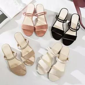 여자 스웨이드 스트랩 여름 샌들 오픈토 구두 슈즈