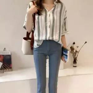 [하프클럽/] 가오리핏 추천 블라우스 퍼프 꾸안꾸 브이넥 여