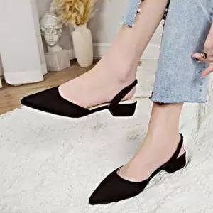 뽀족코 스웨이드 슬링백 여자구두 캐주얼 패션구두