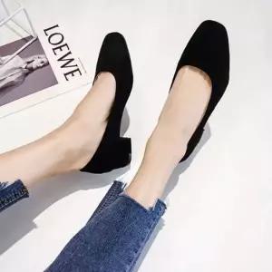 여성 스웨이드 펌프스 구두 가을 3.5cm 구두 스퀘어토