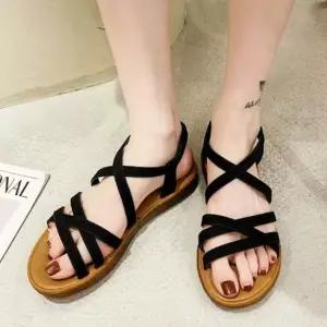 레더 뒷밴딩 샌들 데일리 여름슈즈 스트랩 여성