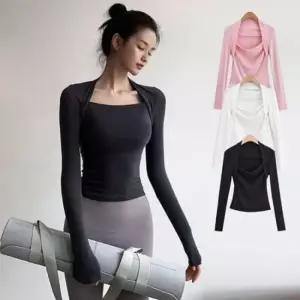 필라테스 운동복 홀터 긴팔 티숙 SIS805 츄리닝바지 여성 패딩