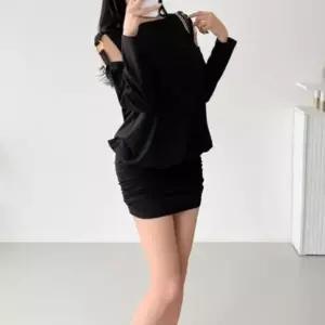 [하프클럽/]여성 어깨트임 골드링 빅사이즈 쁘띠 원피스