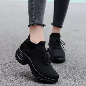 여성 에어굽 슬립온 캐주얼 스니커즈 워킹화 운동화