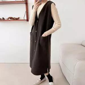 [하프클럽/] 베스트포켓버튼원피스 BSV584M511 빅사이즈