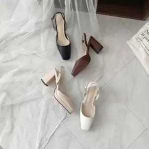 통굽 청키힐 가보시 키높이 여자 스트랩 스퀘어토 슬