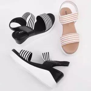 여성 여름 웨지샌들 밴딩 스트랩 가벼운 쌈지샌달