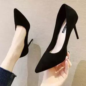 여성 스웨이드 펌프스힐 하이힐 킬힐 베이직 구두