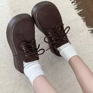 여자 깔끔 귀여운 디자인 통굽 키높이 캐주얼 로퍼