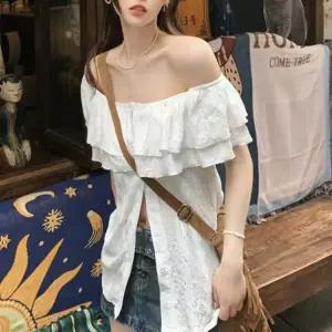 [하프클럽/폴앤폴]펀칭 휘뚜루마뚜루 오프숄더 블라우스 MK-5043