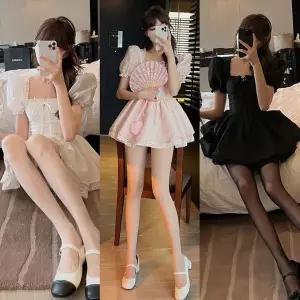 [하프클럽/]반티 스퀘어넥 졸업사진 프릴 미니드레스 코 컨셉의상