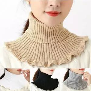 [하프클럽/]여성스러운 패턴 주름 시그니처 뜨개탑 하이넥 인조 폴라넥 우