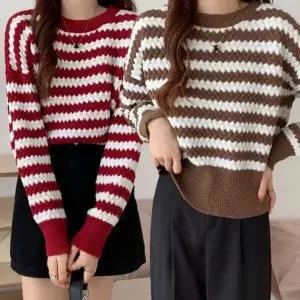 [하프클럽/]레이디스 지그재그 니트셔츠머스트해브