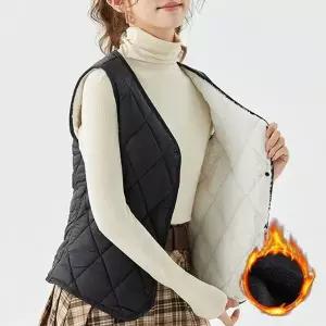 [하프클럽/]양면퍼 퀼팅 베스트 가벼운 여성 겨울 데일리조끼