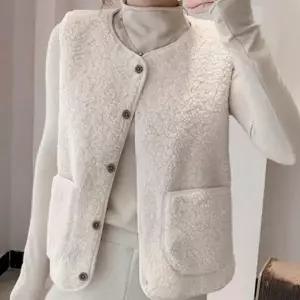 [하프클럽/셀러허브_여성트랜드패션]Rly 겨울 뽀글이 조끼 지퍼 단추 여성