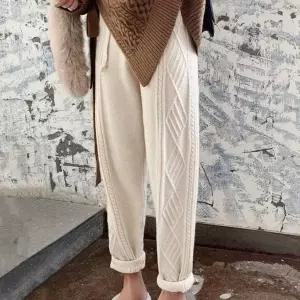 [하프클럽/]겨울철 베이직 방한템 걸스울탑 하이웨이스트 조거 슬랙스