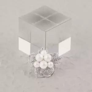 시후주얼리 CY008C 브로치 꽃 진주 스카프브로치 화이