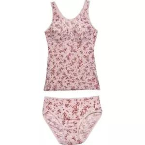 쿨인견 플라워패턴 노와이어런닝 팬티 세트