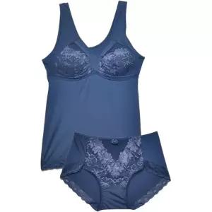 꽃자수 레이스 노와이어 브라런닝팬티세트