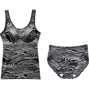 지브라패턴 여성 브라런닝 레이스팬티 세트