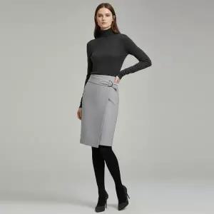 [샵앤] 국산 여성 헤링본 뒤트임 정장 데일리 스커트 NS-WSK-20978