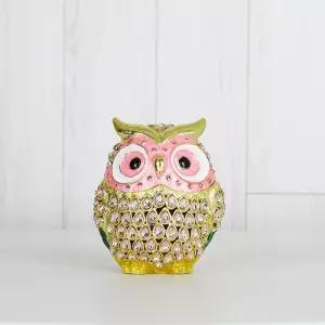 데일리데코 핑크귀염 부엉이 인테리어 장식소품 보석함