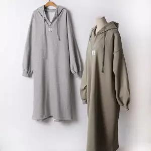 [나야홍]빅사이즈 512 후드라벨오픈넥원피스 DRAF996_P413314318