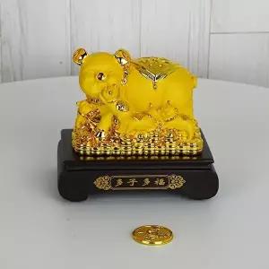 [미아트]데일리데코 황금복 돼지가족-소 인테리어소품 저금통