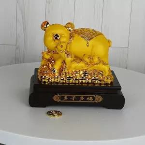 [미아트]데일리데코 황금복 돼지가족-중 인테리어소품 저금통