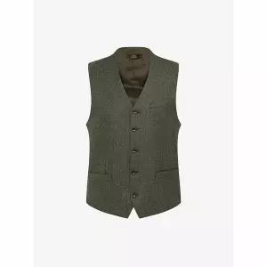 [하프클럽/지이크]글렌체크레귤러핏수트베스트브라운(VAX3021)