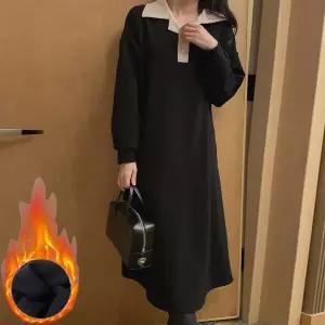 [보리보리/마미누리]기모 진주배색카라롱원피스 임산부 하객원피스 하객 임부복