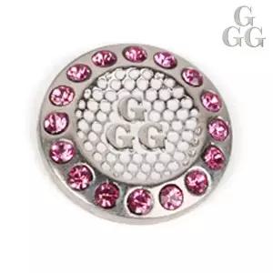 [골드스마일]볼마커 큐빅 핑크 골프 HM-702 G3