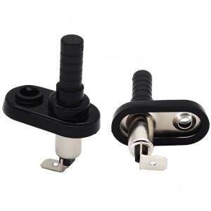 도어 핀 스위치 12V 알람 후드 순간 범용 잼 플랜지 조명 20A 12 12VDC 니켈 도금 자동차 트럭 보트용 고무 부트, 방수 방진, 2개