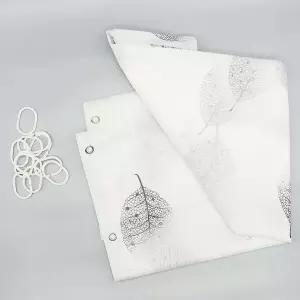 [골드스마일]방수 욕실 커튼 나뭇잎 패턴 샤워 칸막이 인테리어