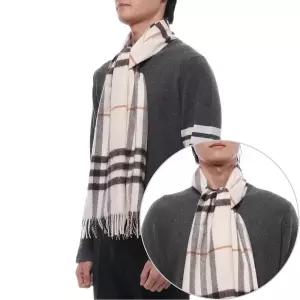 [버버리] 25FW 남성 체크 캐시미어 머플러 (8112634 PEBBLE WHITE M 25F)