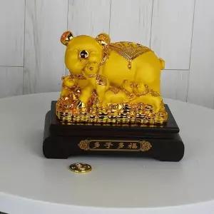 데일리데코 황금복 돼지가족-중 인테리어소품 저금통