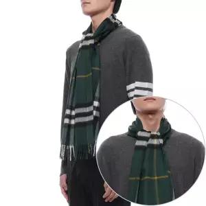 [버버리] 25FW 남성 체크 캐시미어 머플러 (8094653 DARK FERN GREEN M 25F)