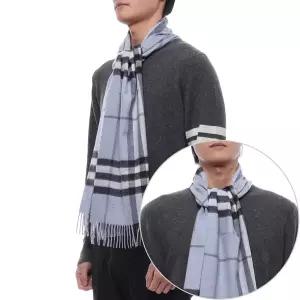 [버버리] 25FW 남성 체크 캐시미어 머플러 (8112636 BANK BLUE M 25F)