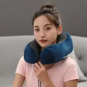 릴렉션 메모리폼 목베개 3종세트 블루 여행용목쿠션