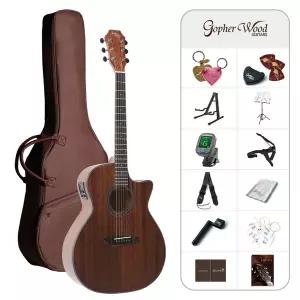 고퍼우드 G130MCE 입문용 통기타 픽업장착 풀패키지 G-130MCE