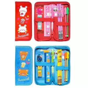 새학기선물 IZ82NY61 지퍼가방 문구세트 8개(혼합) 필기 학용품