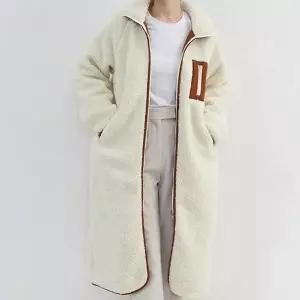 [하프클럽/다잇템]여자 롱 플리스 덤블 폴라넥 포인트 자켓