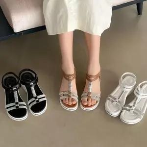 웨지 여름샌들 빅사이즈 여자샌들 가을신상 플랫 힐 (WF70029)