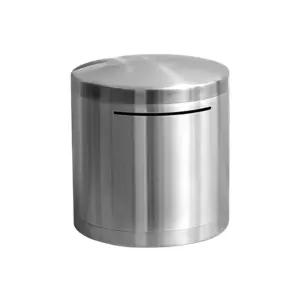 ABM안열리는 스텐 지폐 저금통 원형 대20cm동전 레스 고급 심플 안전한 저축