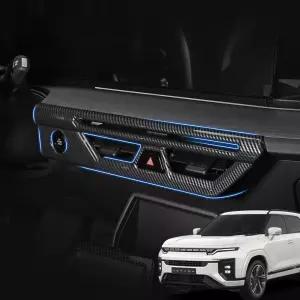 액티언 센터페시아 송풍구 카본 몰딩기스방지커버 스크래치 자동차튜닝 차량 신차용품 튜닝용 포인트 보호