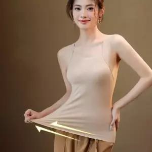 [옷자락]여자 슬림핏 스판 캐미솔 심리스 나시 브라탑_P413324481