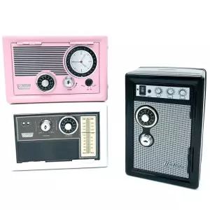 레트로 라디오 금고 저금통 코인북 안전상자 개인금고형 형저금통 인테리어 모양 동전 새해선물 디자인