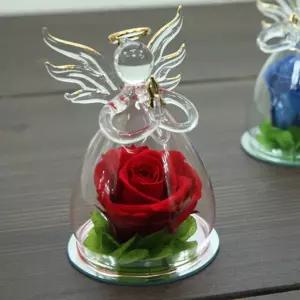 장미를 품은 유리 천사 - 레드(프리저브플라워)장식소품 인테리어 집꾸미기 들이선물 보존화