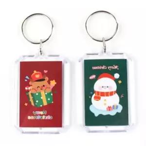 ( )퍼줌 크리스마스 열쇠고리 아크릴 액자 12개세트 꾸미기 소품 파티