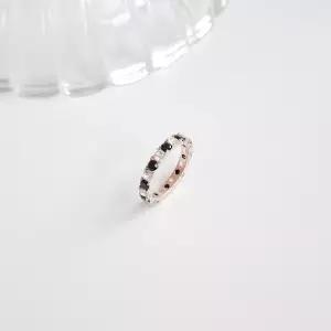 [오팔하우스]오팔하우스925Silver 투톤 큐빅 레이어드링 OPQUR5321